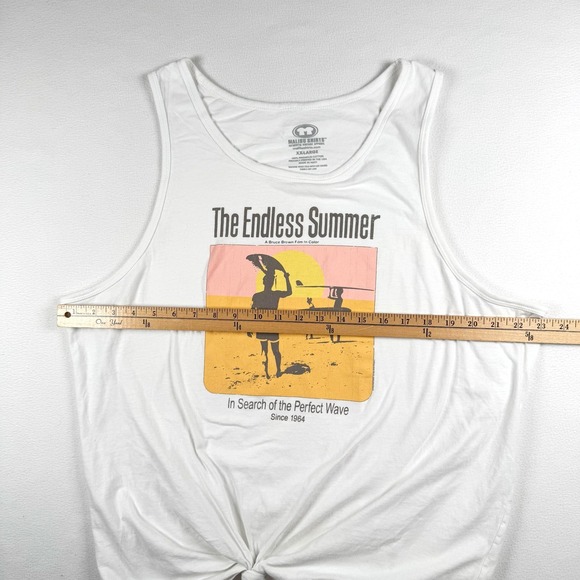 Malibu Shirts Mens The Endless Summer Graphic Tank Top White XXL Vintage Surf - Picture 4 of 7